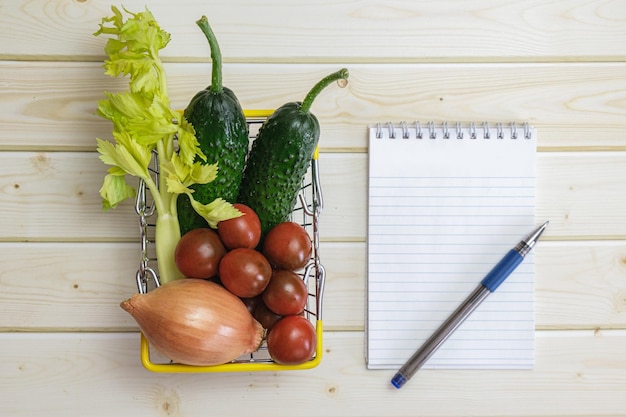 Listă de cumpărături și legume